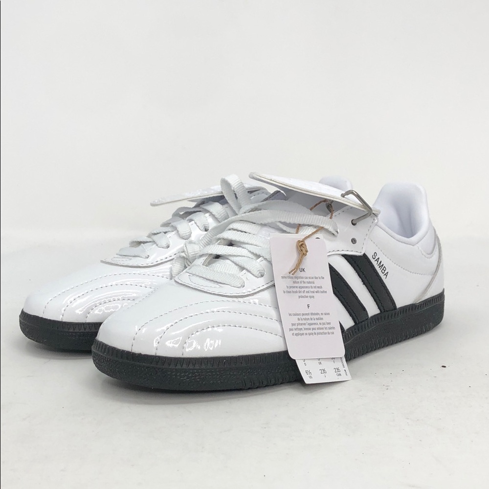 Adidas Samba LT Long Tongue JI2706 Patent Leather White Womens Shoes Size 6.5 - Picture 7 of 13